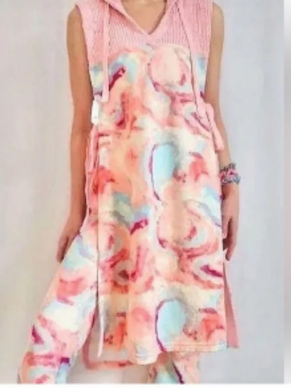 Free People Marble Tie-Dye Two-Piece Set in Pink, Coral & Aqua